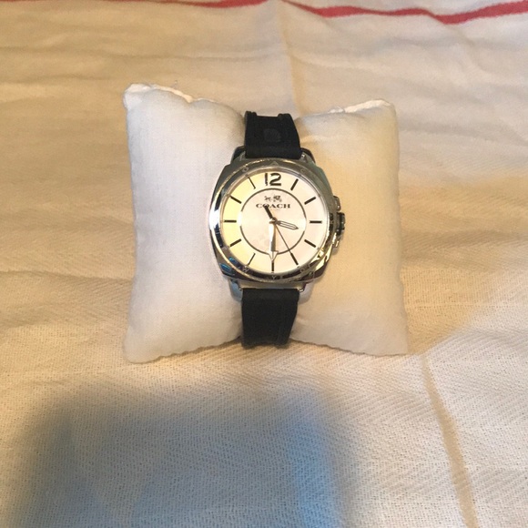 COACH BOYFRIEND BLACK RUBBER STRAP WACH !! - Picture 1 of 4